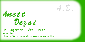 anett dezsi business card