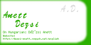 anett dezsi business card